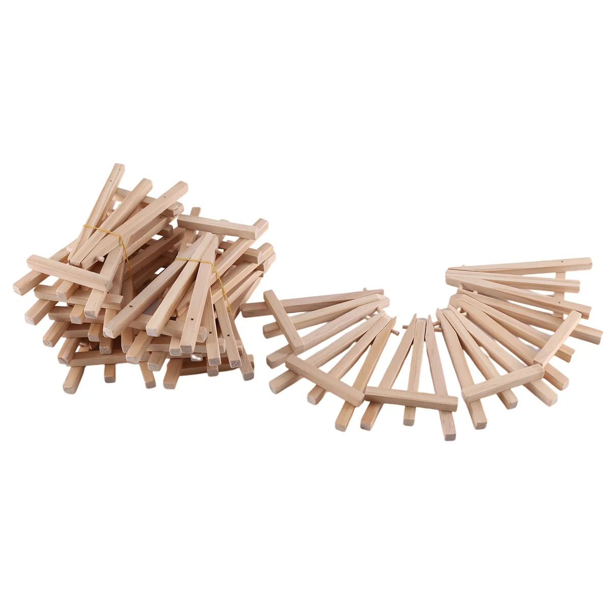 미니 나무 디스플레이 스탠드, 이젤, 탁상용 스탠드, 어린이 수공예품, 명함 등에 적합, 24PCs, 12.7cm