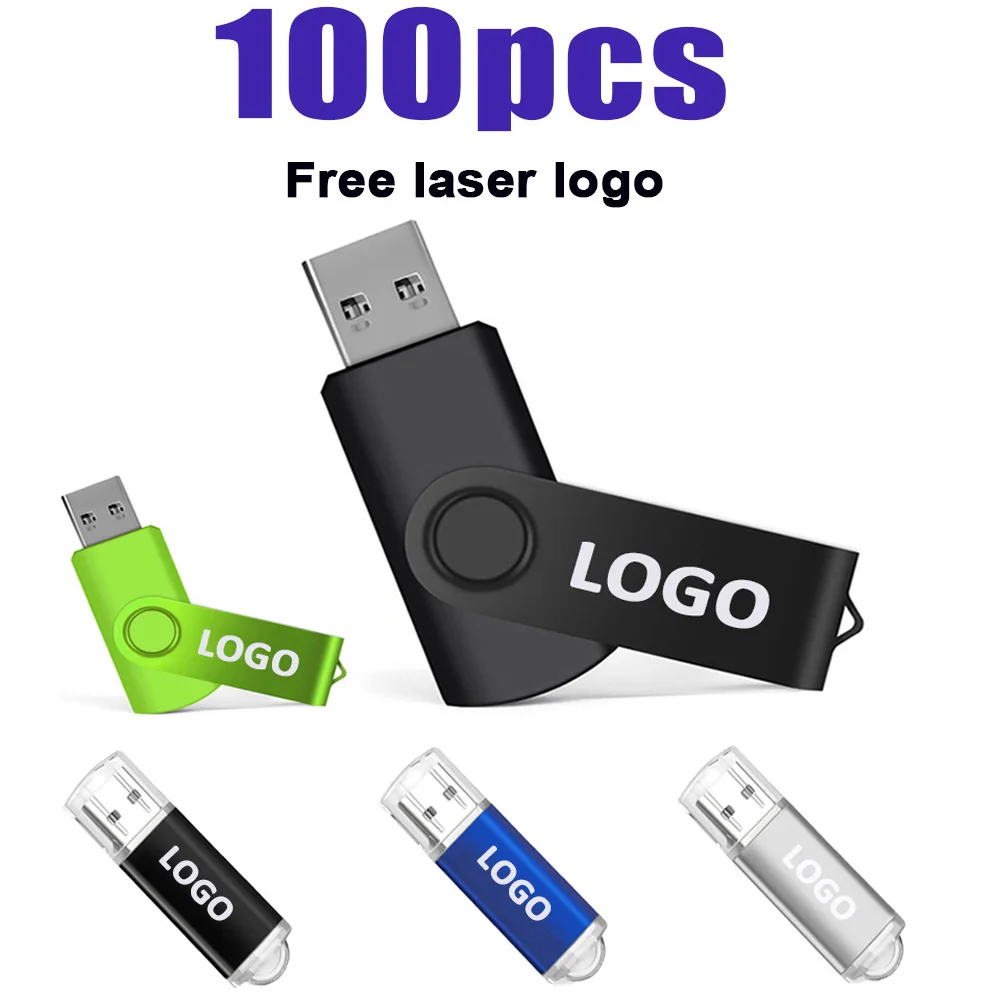 100 개/묶음 USB 플래시 드라이브 64GB 펜 드라이브 512MB 1GB 2GB 4GB 8GB 16GB 펜드라이브 Usb 스틱 32GB 메모리 스틱, 무료 맞춤 로고 선물