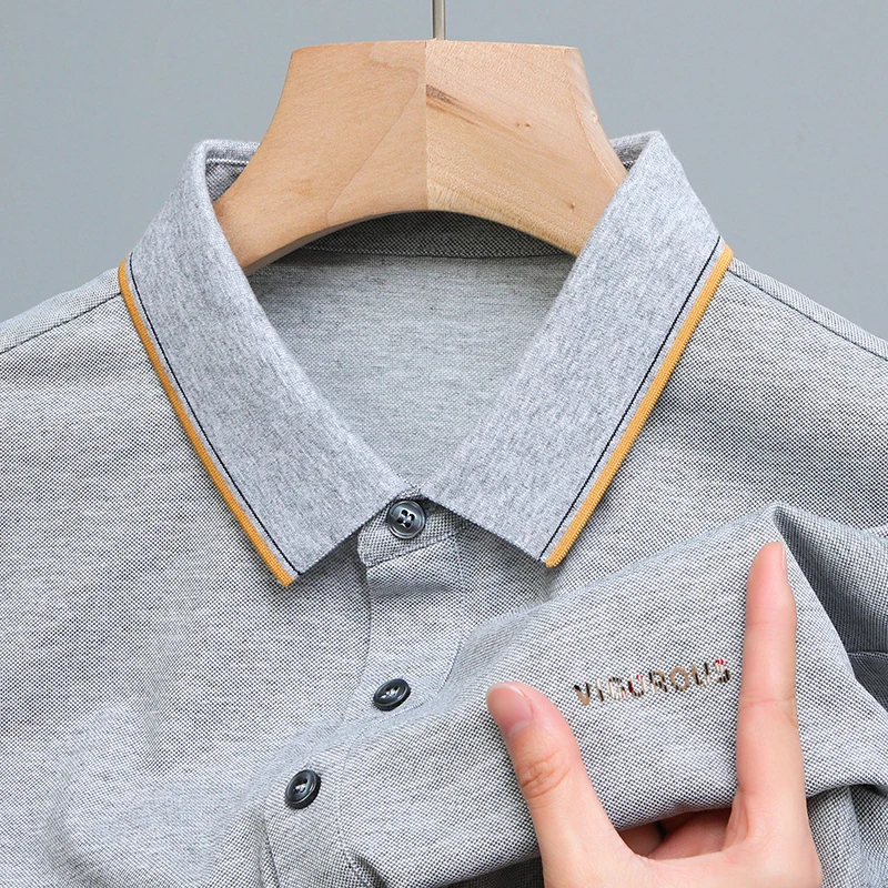 

2023 Summer Men's Lapel Polo Shirt Korean Style Color Letters Hot Stamping Designer Cool High-end Casual Short-sleeved M-4XL