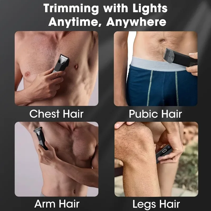 Groin & Body Hair Trimmer – Dual-Head Safe Trimmer & Foil Blades, Waterproof Wet/Dry Groomer USB-C Rechargeable with Travel Lock 5