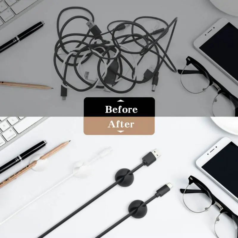 30-1PCS Mini Cable Winder Organizer USB Charging Cable Clips Desk Tidy Organiser Wire Cord Holder Protectors In Home Office Car cable organizer cable protector cable clip