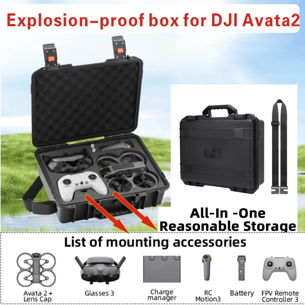 DJI Case For Avata2 Waterproof Box for DJI Goggles 3/ DJI FPV Motion3/Integra Battery Housekeeper Controller Handbag