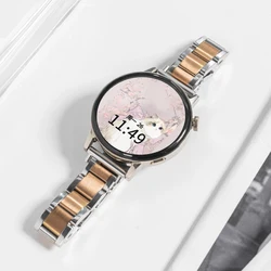 Women's Slim Stainless Steel Watch Strap Bracelet for 22mm (Silver rose gold)