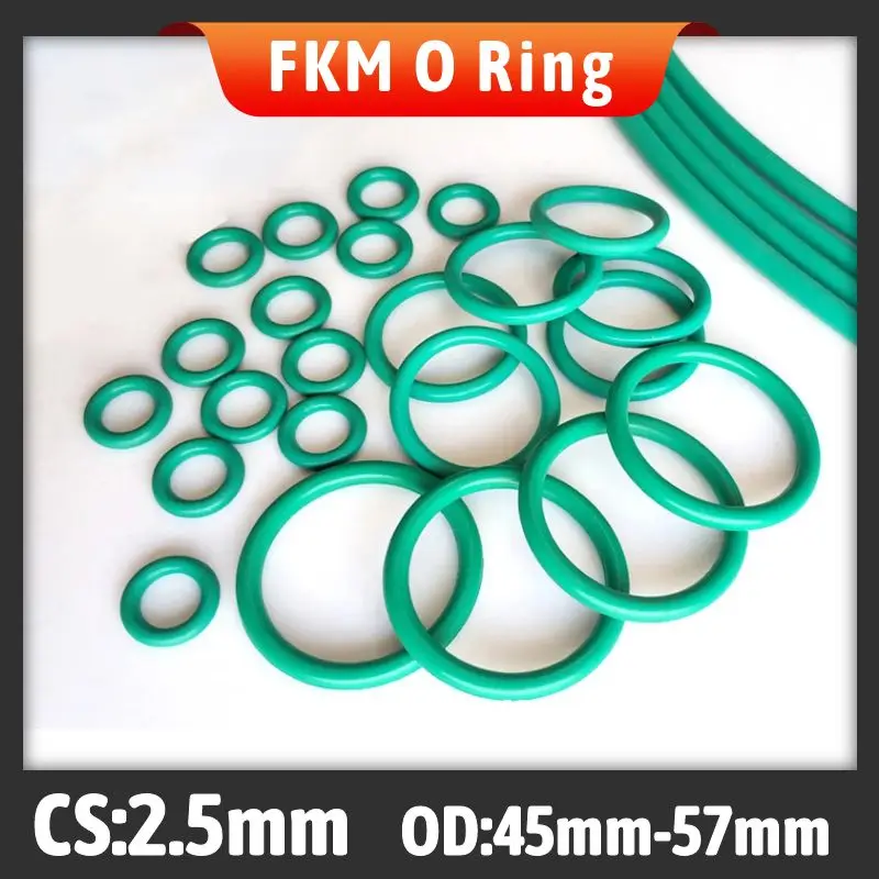 

10PCS Fluorine rubber FKM O-ring CS 2.5mm / OD 45/46/47/48/49/50/51/52/53/54/55/56/57mm