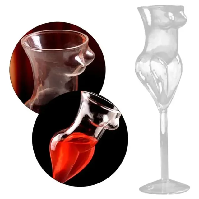 Set 4 Bicchieri Da Cocktail A Forma Di Corpo Femminile - 7 Oz, In Vetro Trasparente Per Vino E Champagne - Foto 8