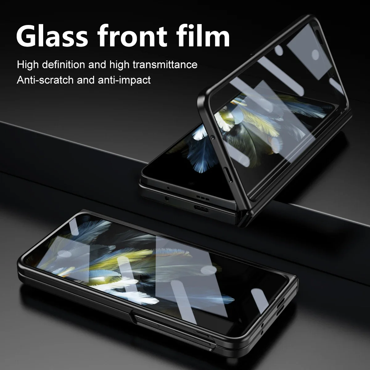 For OnePlus Open Case Luxury Ultra Thin Electroplated Matte Folding Hingle With Tempered Film Shockproof Hard Cover Accessories