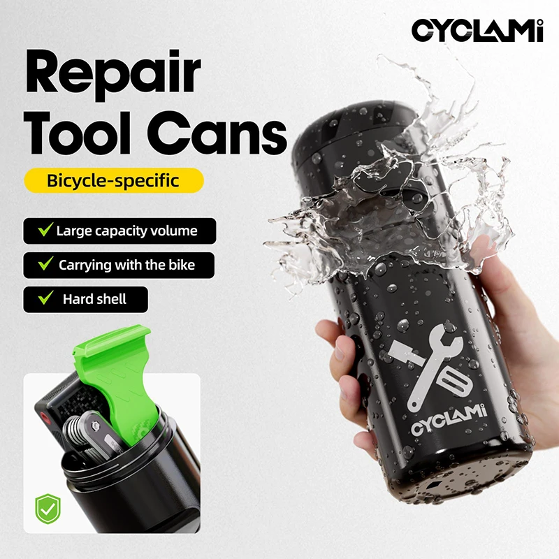 CYCLAMI 자전거 사이클링 도구 캡슐 병 케이지 수리 도구 키트 키 안경 보관함 MTB 로드 바이크 액세서리