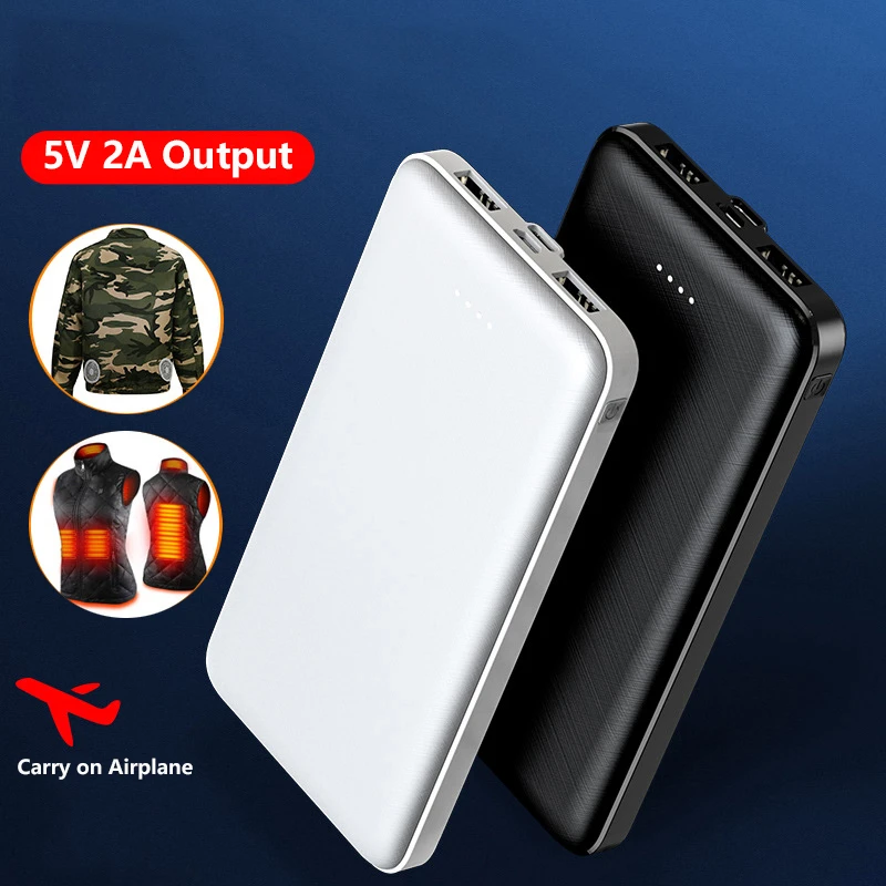 Caricabatterie portatile sottile Power Bank 20000mAh 5V 2A per giacca riscaldata Power Bank per Xiaomi Mi iPhone Aria condizionata Abbigliamento