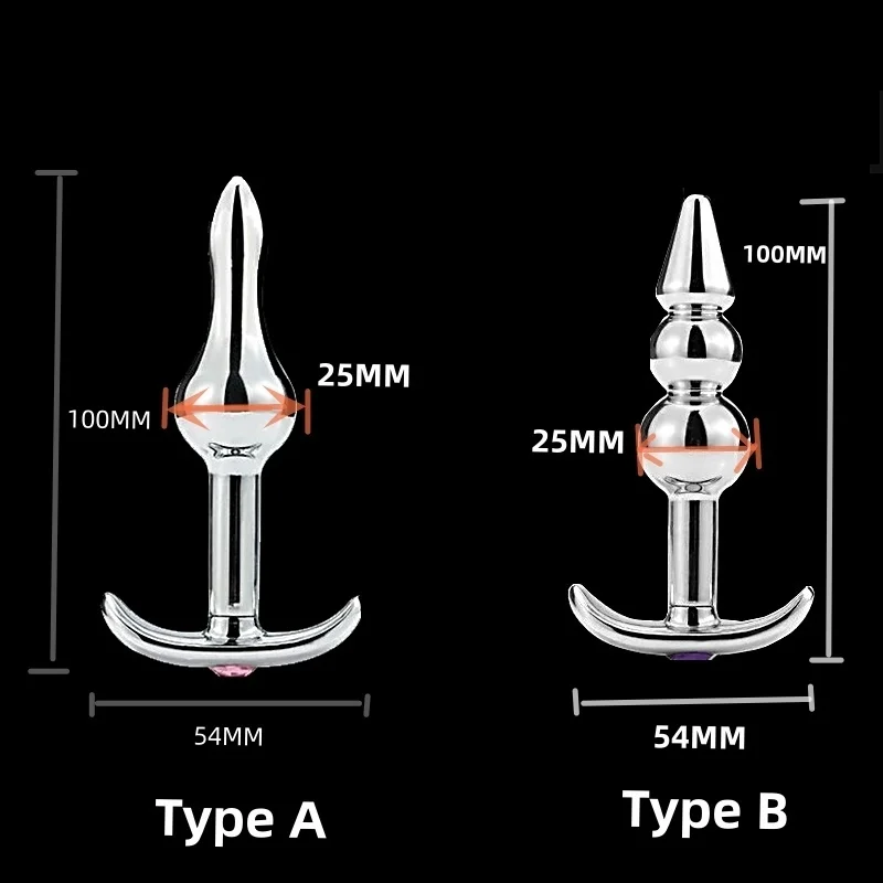 Anal Beads Metall Butt-plug Mit Kristallschmuck Für Damen_voghion.com