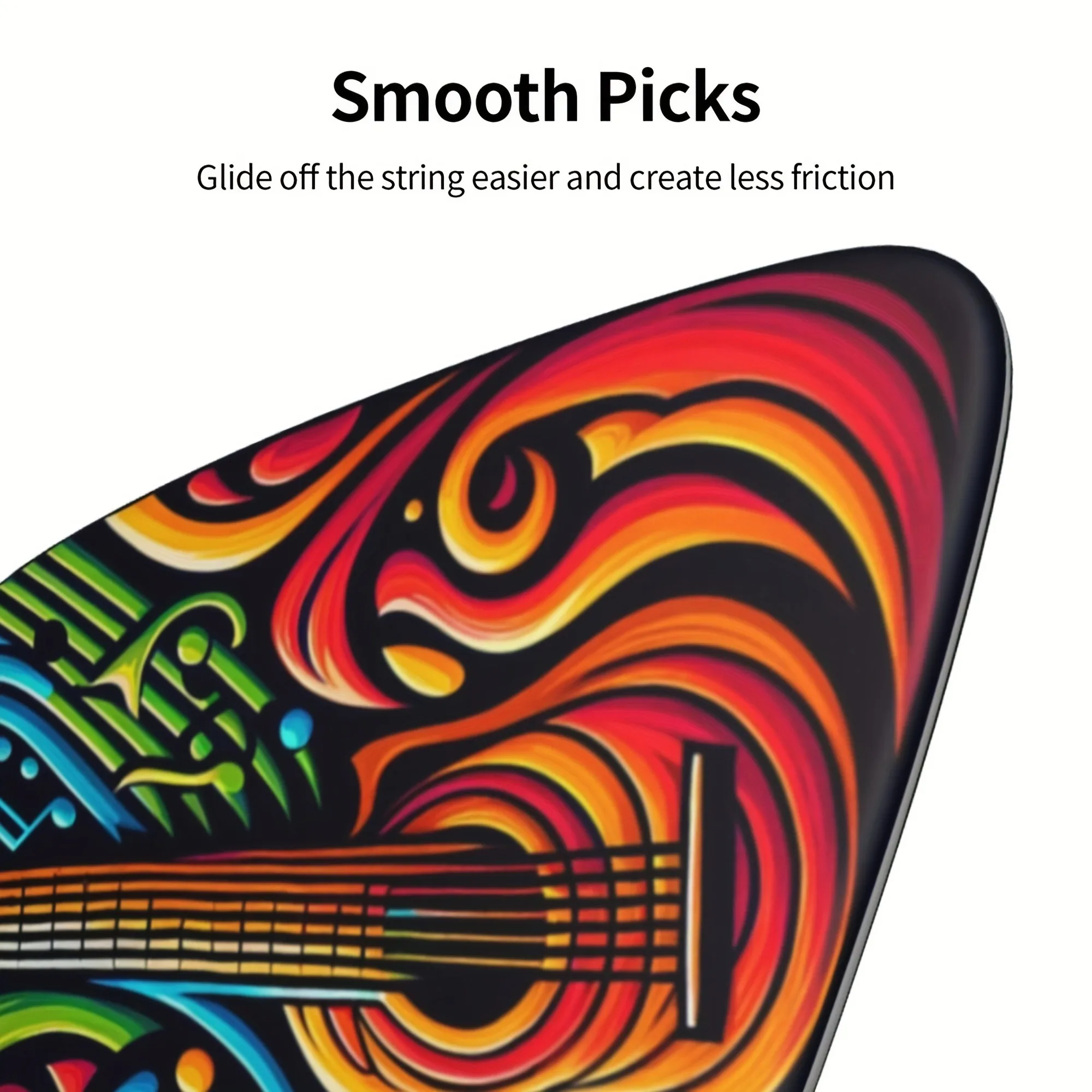 Original Sound Guitar Picks Double-Sided Printed Ukulele Guitar Finger Shrapnel Keychain Holster 6 Pcs Gift For Music Lovers guitar picks