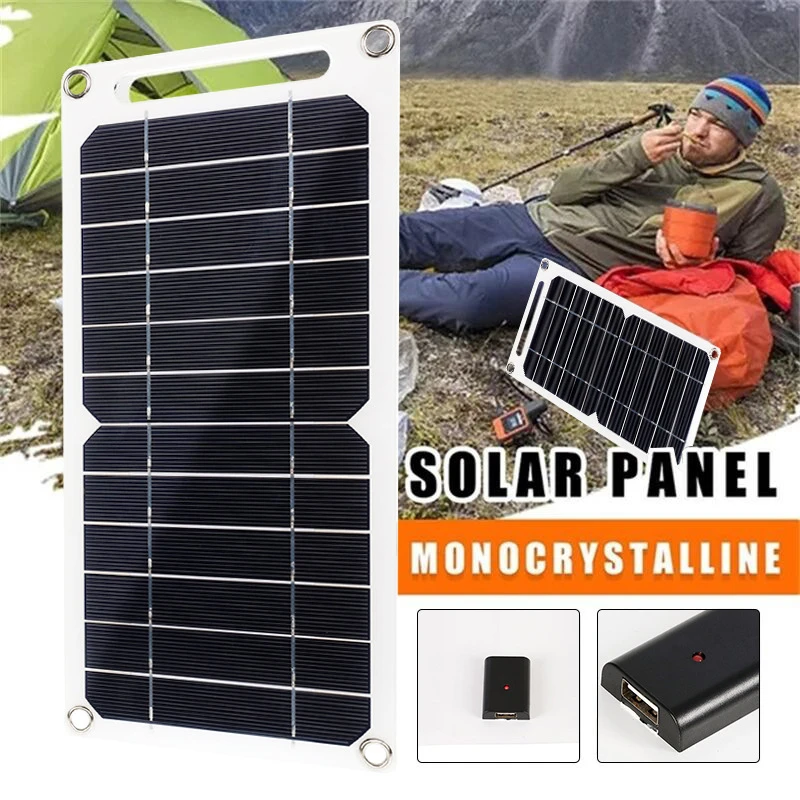 6.5V 30W Solar Panel with USB Waterproof Outdoor Camping And Hiking Portable Battery Mobile Phone Charging Bank Charging Panel 2