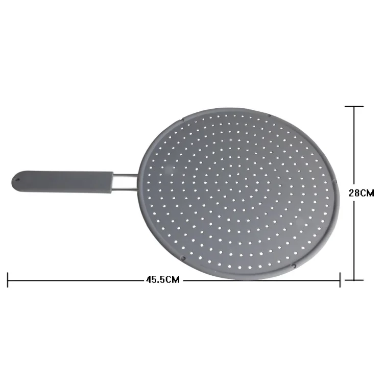 Kitchen Tools Silicone Kitchen Splatter Screen with Handle Heat-resisting Oil Splash Guard Drain Board Cover Kitchen Frying Gadgets