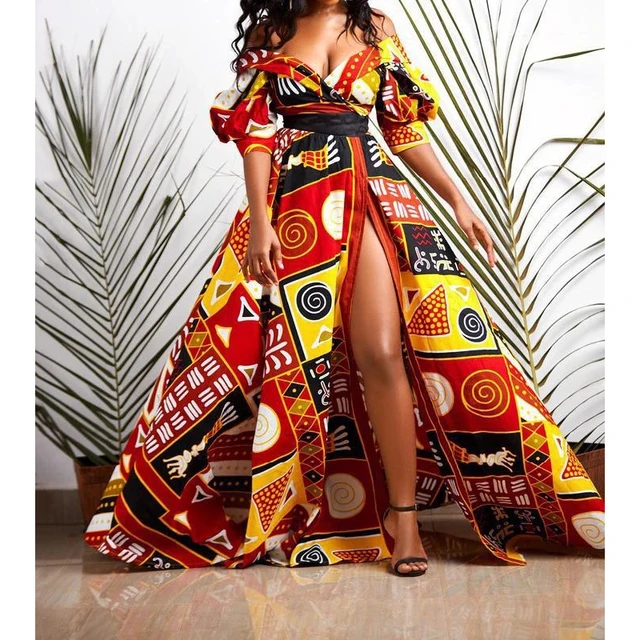 Seun Off Shoulder Ankara Dress