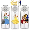 Disney Anime Beauty and the Beast Straw Cup Child Water Cup Food Grade Belle Prince Adams Cartoon Plastic Kettle Anti-drop Cup 1