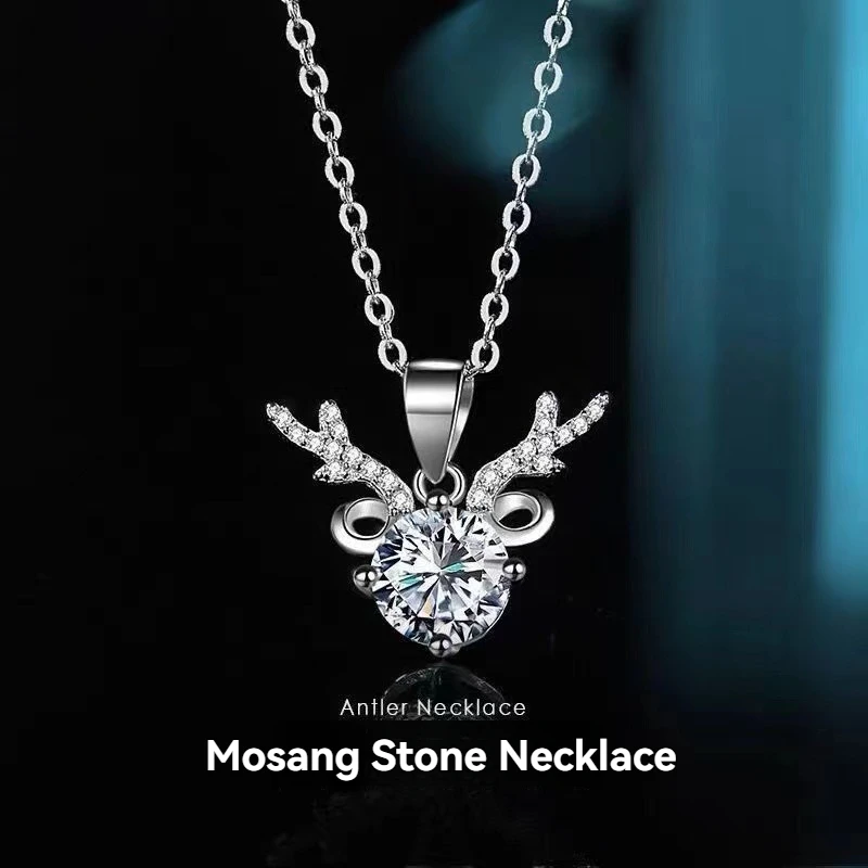 

Luxury 1 Carat D Colorful Shiny Moissanite Women's Pendant Chain s925 Sterling Silver Necklace Wedding Gift Boutique Jewelry