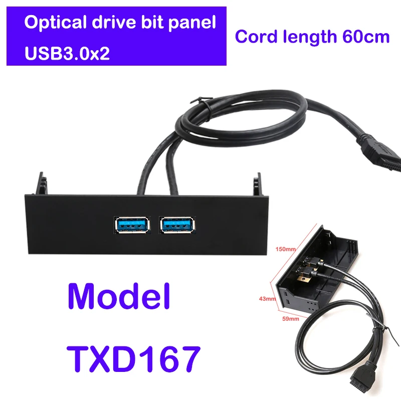 Óptica de Computador Painel Frontal 3.0 Usb 2.0 tipo c Hub 20 Pin Cabo Conector de Áudio Super Velocidade Plug And Play Adaptadores 5.25in Unidade - Imagem 5