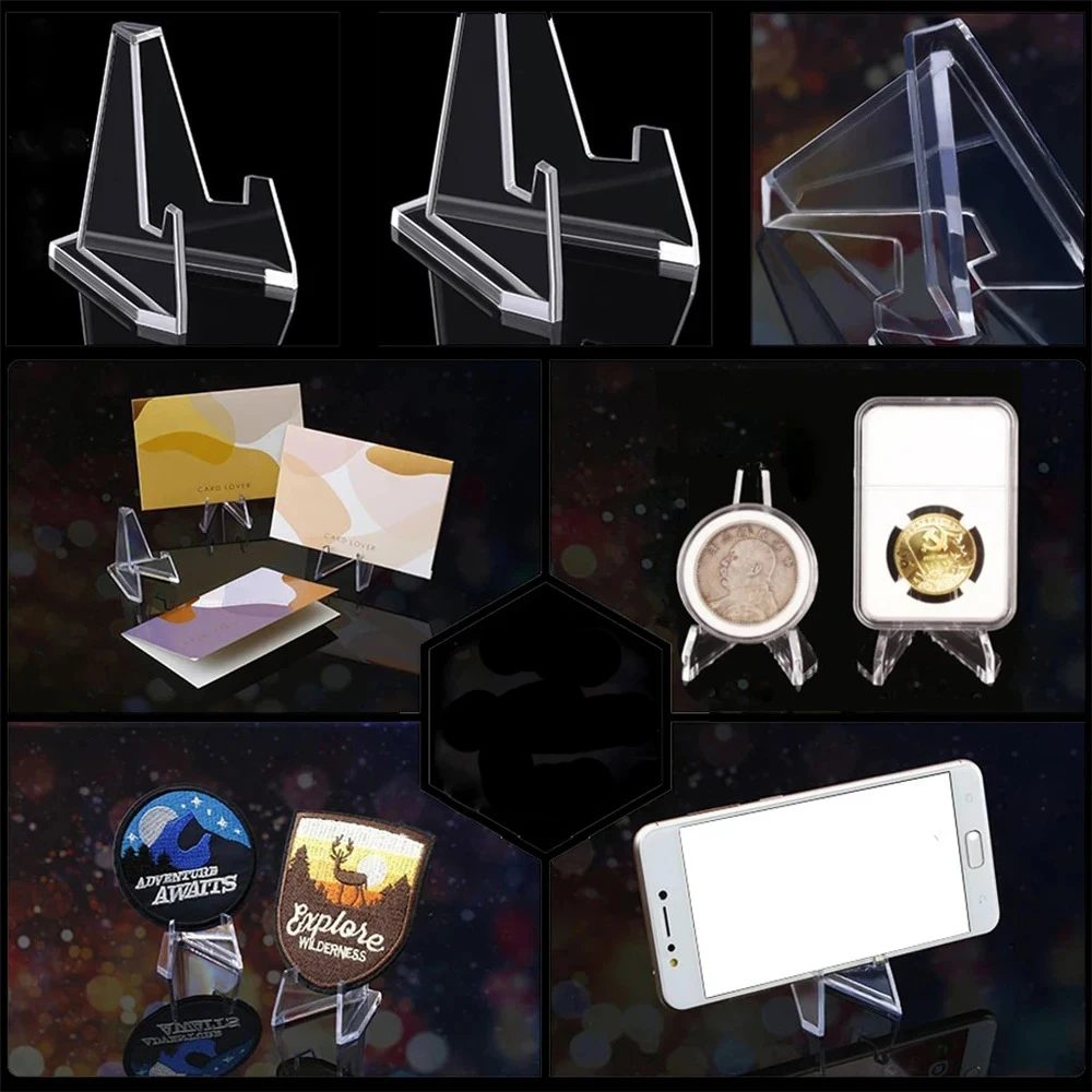 투명 아크릴 동전 디스플레이 스탠드 홀더, 소형 이젤 랙 카드, 기념 챌린지 동전 캡슐 거치대 지지대, 20 개