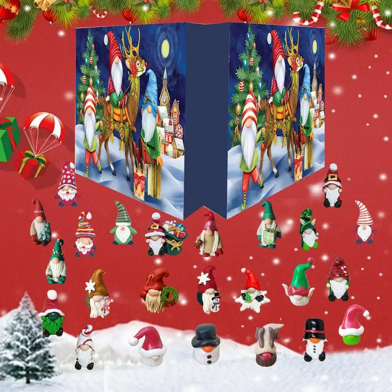 Christmas Gnome Advent Calendar 24 Day Christmas Countdown Props Collectable Dwarf Ornaments For Both Children And Adults
