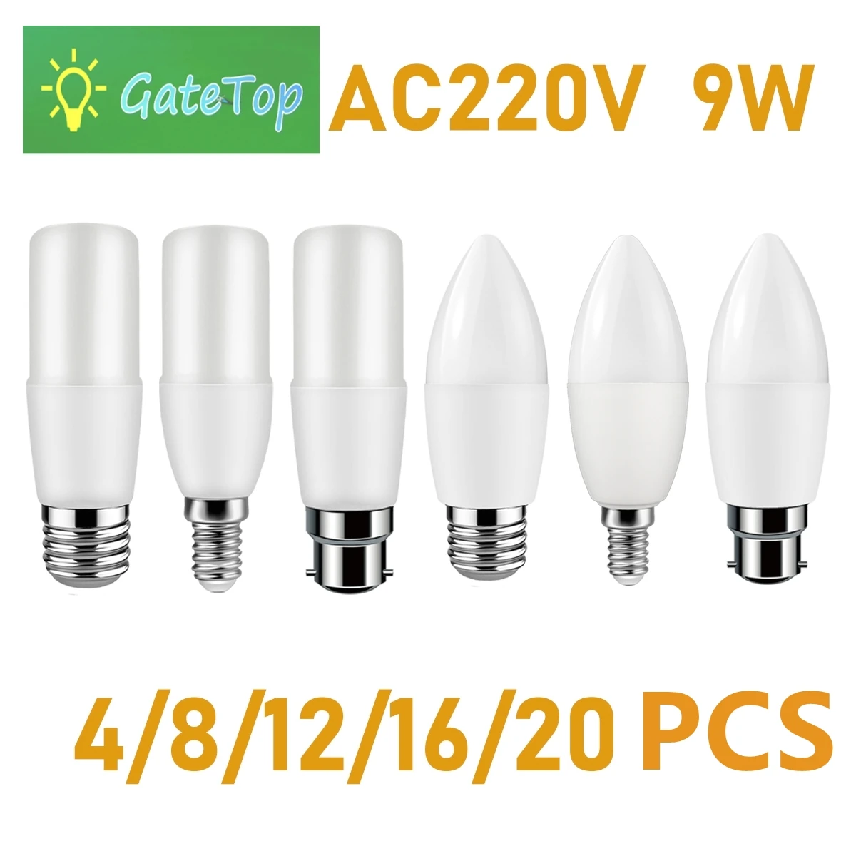 

4-20PCS T37 C37 9W E27 E14 B22 Led Bulb Bombillas AC 220V Lamparas Lamp 3000K-6000K for Home Office Decoration Lighting for Room