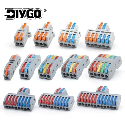5PCS Fast Wire Connector Push-in Electrical Terminal Block Universal Splicing Wiring Cable Connectors For Cable Connection SPL
