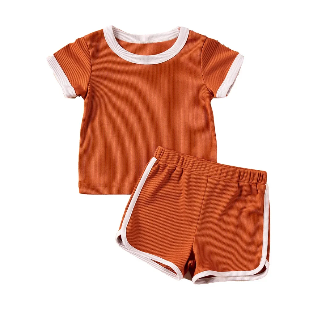 Kids clothing set Boys Girls Toddler 2Pcs Summer Outfit Set Short Sleeve T-Shirt Shorts 1-6Y