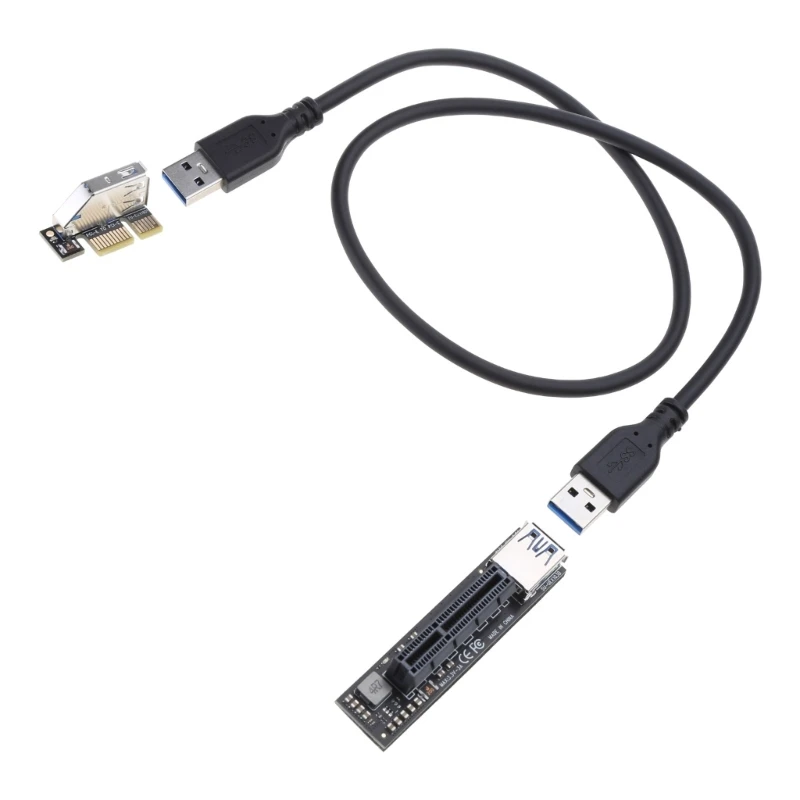 

PCI-E 1X to 2 4X Extender Adapter Card PCI E Graphics Card Usb3.0 Adapter Card