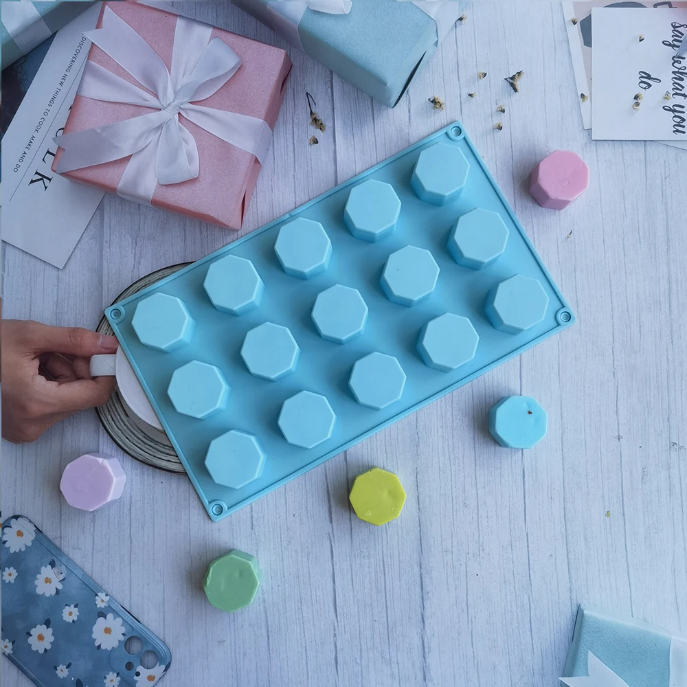 

15 Cavity Polygonal Cylinder Candy Mold Silicone Chocolate Pudding Ice Cube Cake Mould Baking Dessert Decorating DIY Bakeware