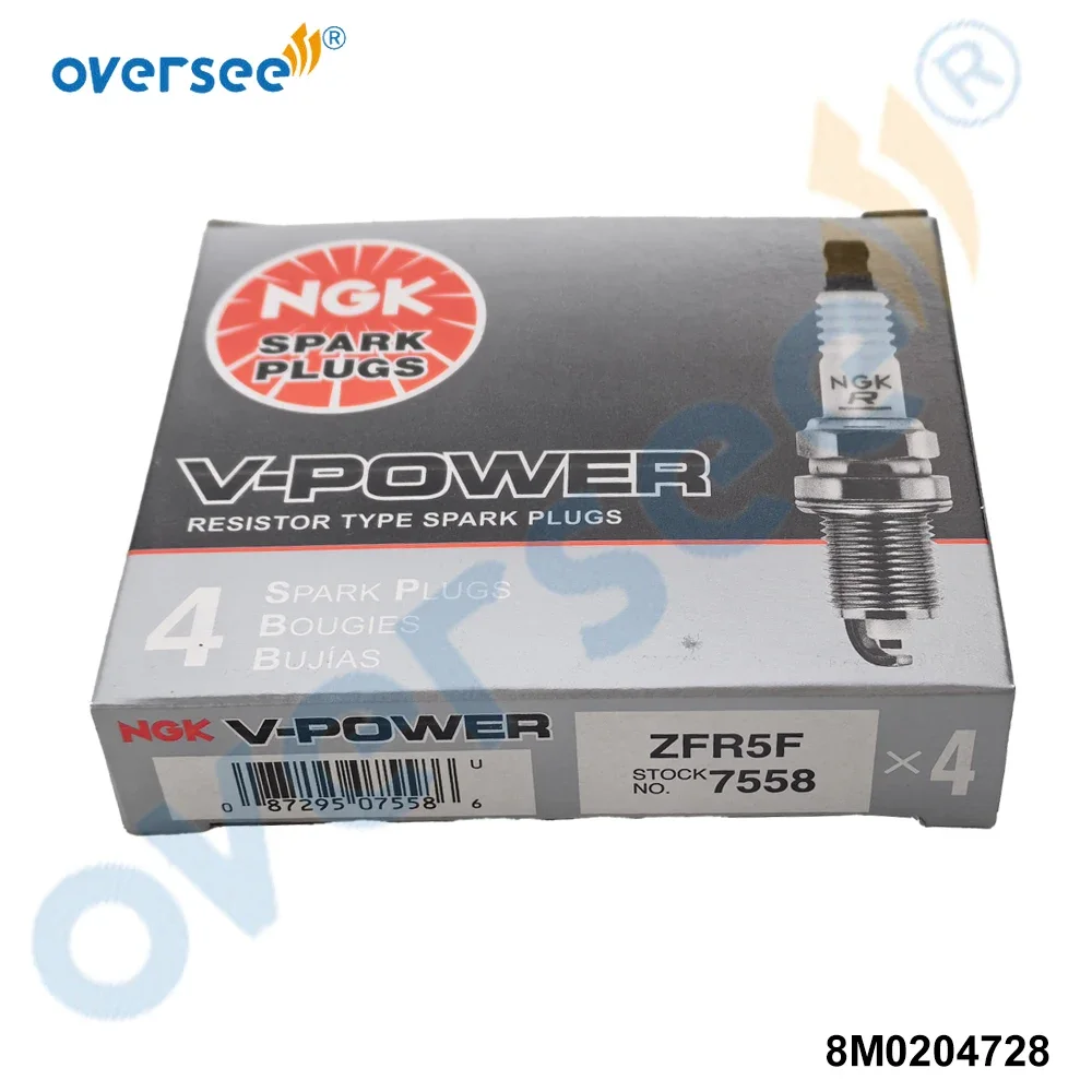 Spark Plug ZFR5F for Mercury EFI 4-Stroke Outboard Engine 65-150 HP Parts 8M0204728 (Original)
