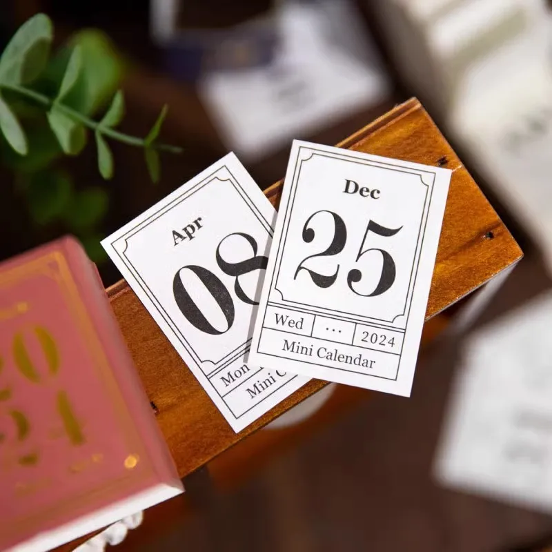 2025 미니 캘린더 도서 365 시트 Tearable 달력 DIY 저널 플래너 장식 재료 종이 스티커 사무용품