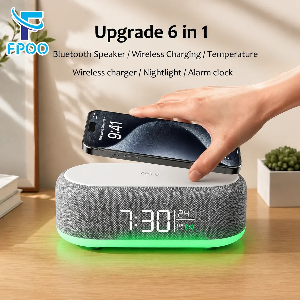 Multifunction Alarm Clock with Bluetooth Speaker product image