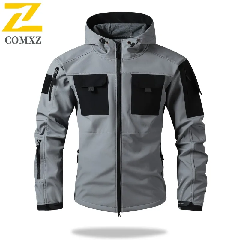 Tactical Waterproof Softshell Jacket Men's Outdoor Functional Windproof Breathable Military Style Hiking Camping Jacket Clothing