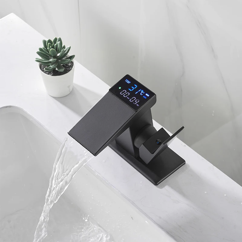 Description Picture 4 of itemBrass Basin Faucet Bathroom Faucet Bsin Sink Faucet Washbasin Faucet With Digital Display Bathroom Sink Faucet Basin Mixer Crane