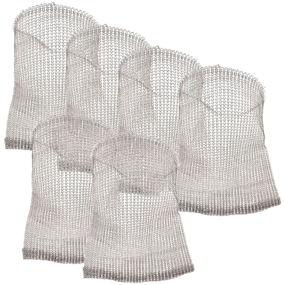 5 Cestini In Acciaio Inox 304 Per Protezione Radici Piante – 35x35 Cm Con Guanti Inclusi