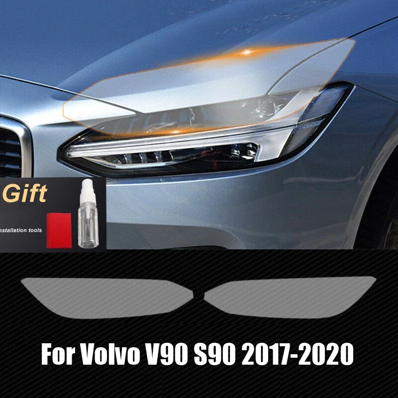 

Car LH RH Smoke TPU Headlights Protective Precut Front Light Film Sticker Cover Trim For Volvo V90 S90 2017-2020 Accessories