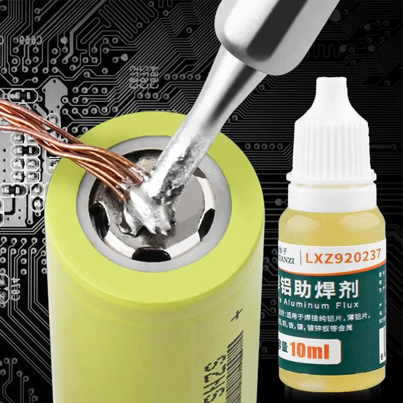 

10ml Flux For Aluminum Rinse Free DIY Liquid Flux Safe Soldering Tools Welding Supplies For Aluminum Copper Battery Tin Iron