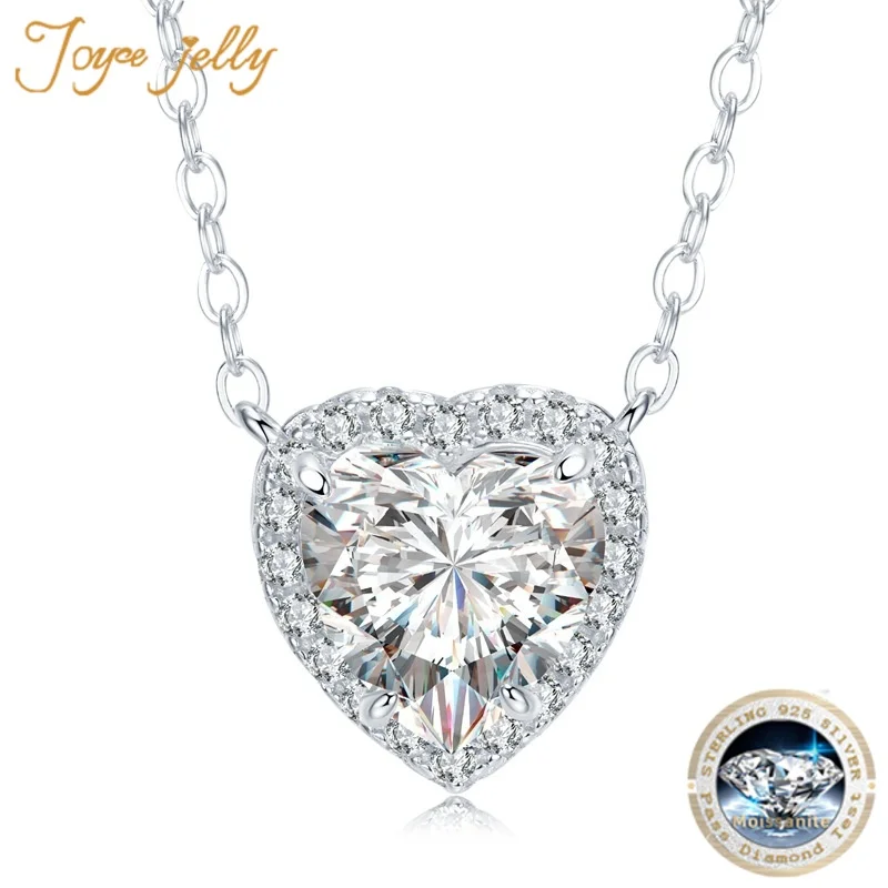 Joycejelly Classic Ciondolo Moissanite Con Certificato Gra A Forma Di Cuore 2Ct D Color Vvs Stone Engagement Fine Jewerly Gift