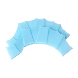 Blue Silicone Webbed Swim Training Gloves - M 15to17 teenage (Blue)