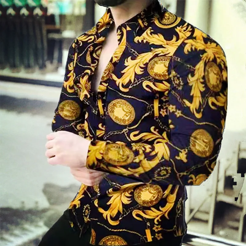 2021 Hot Sale European American Men's Clothing Letter Print Fashion Casual Shirt Single-Breasted Cardigan Long Sleeve Men | Мужская
