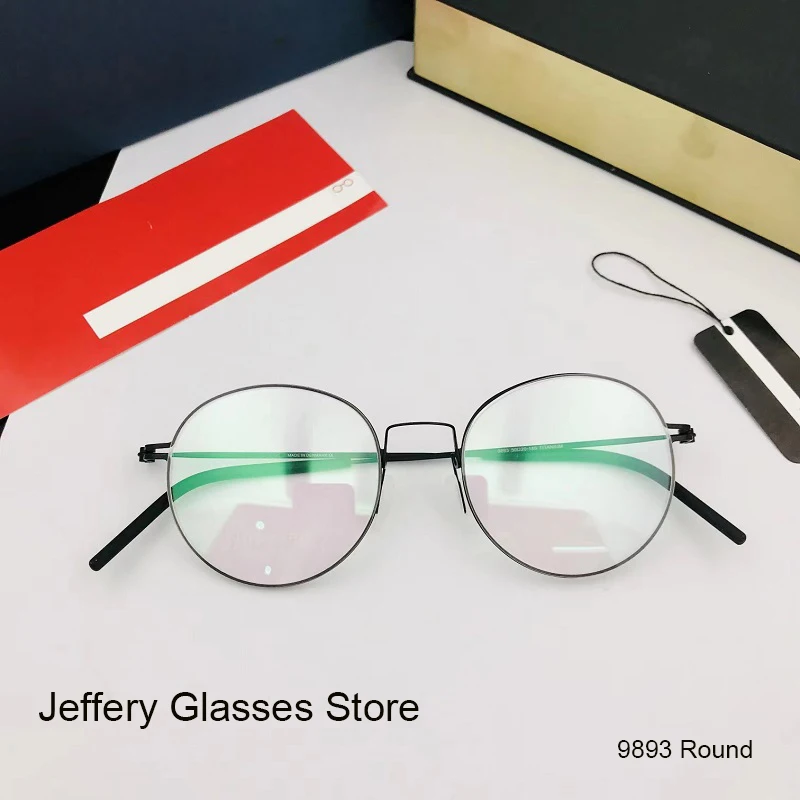 

Denmark Lightweight Screwless Anti-Bule Titanium Glasses Frame Round Men Women Eyewear Hand-made Prescription Optical Eyeglasses