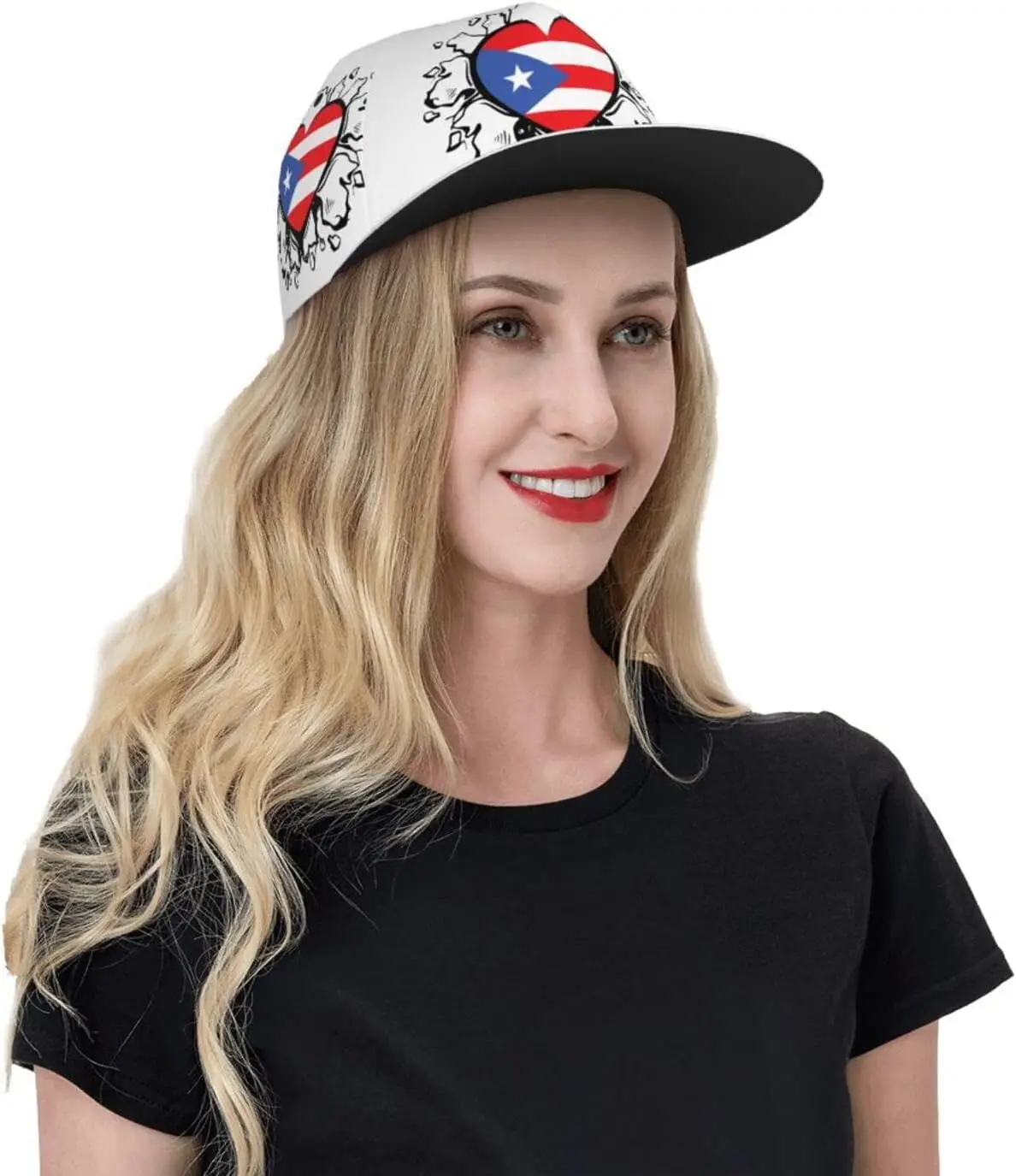 HATSHOW Cappello Snapback Unisex In Cotone Twill, Tesa Curva 7 Cm, Regolabile, Taglia Unica (55-60 Cm), Colore Porto Rico, Bianco