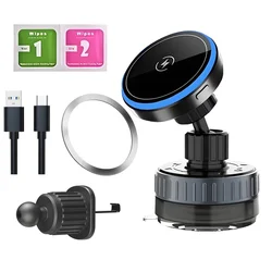 Magnetic Wireless Car Charger & Phone Holder (T26)