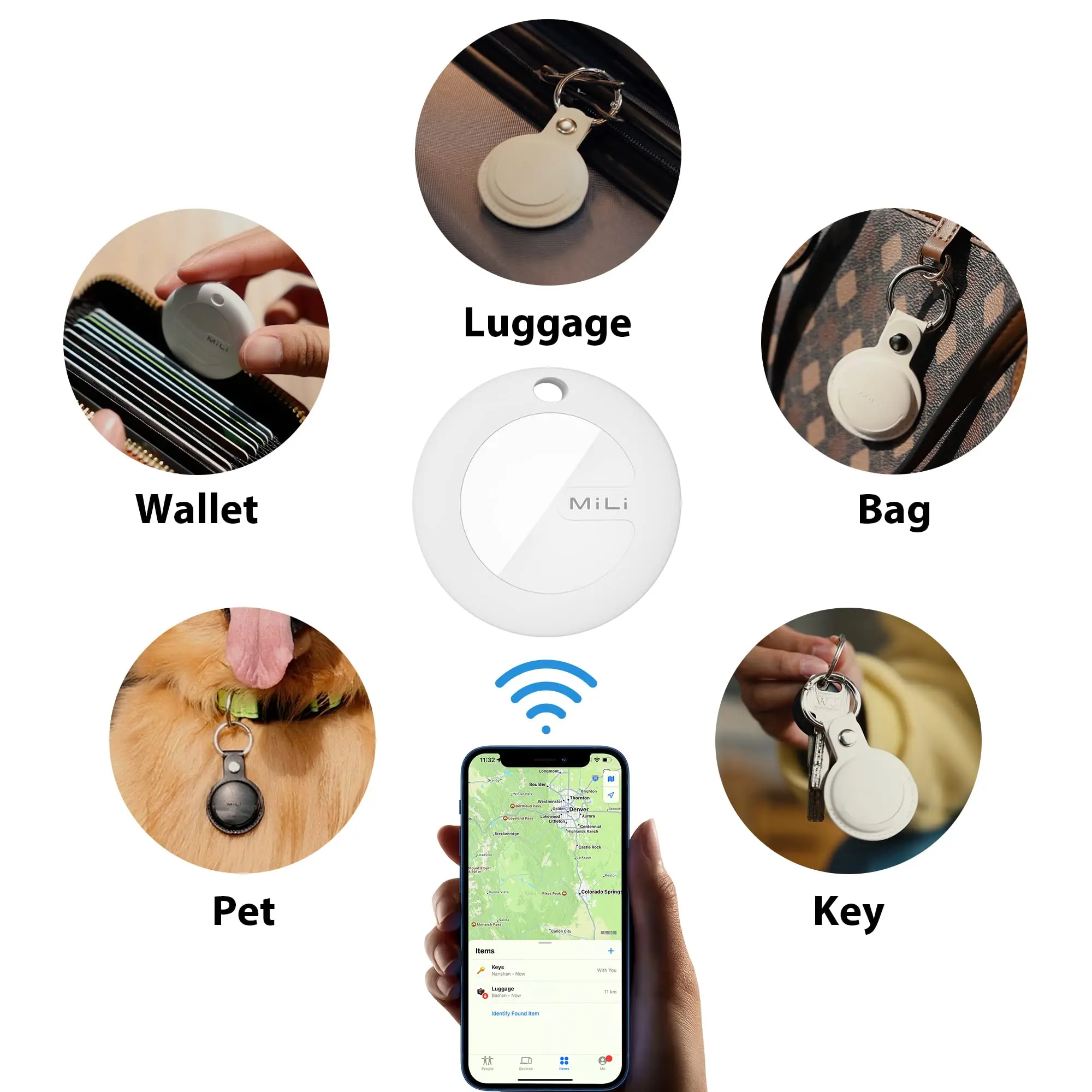 Dog Gps Tracker Airtag Pet Mini Locator For Cats Puppy Tracking Device With Case Waterproof Smart Antilost Key Finders