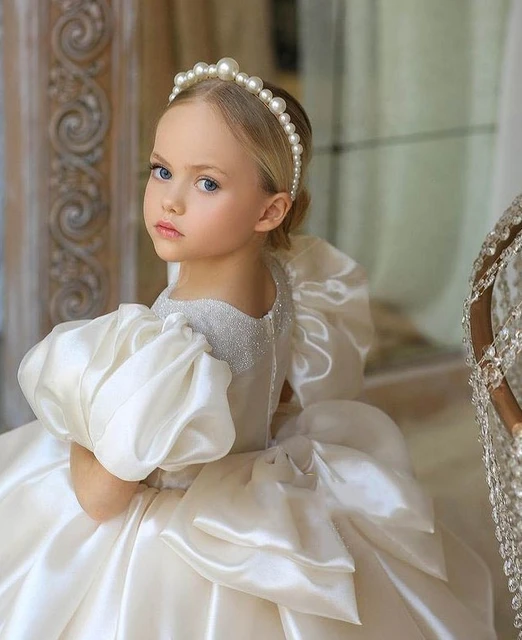 Robe D'anniversaire Pour Bébé 1 An, Vêtements De Baptême Pour Enfants,  Costume De Fête Pour Enfants, Fleur Bleue, Princesse En Dentelle - Robes -  AliExpress