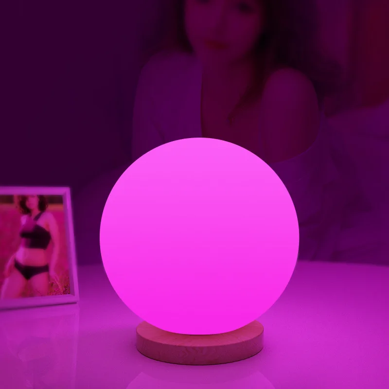 Rgb Ball Lamp Atmosphere Globe Light 16 Colori Dimmerabile Ac-Powered Lighting Per La Decorazione Domestica Camera Da Letto Foyer Soggiorno Patio Part