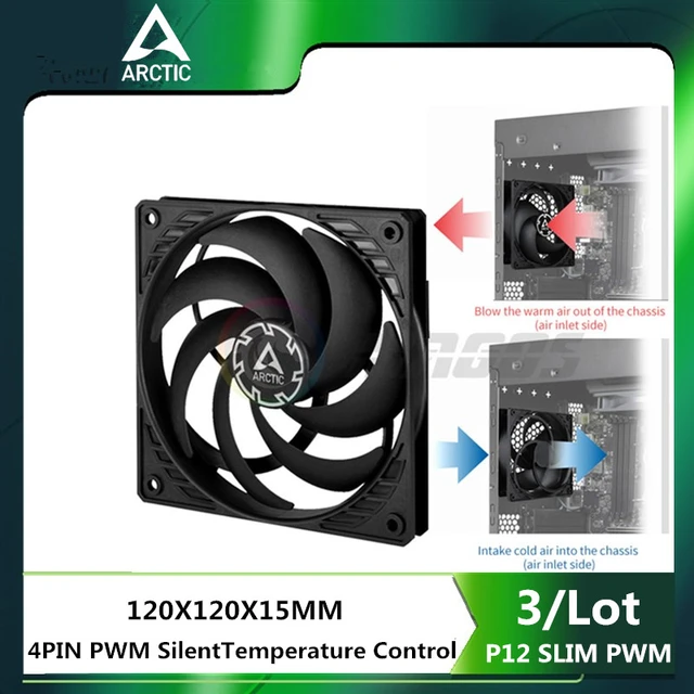  ARCTIC P12 Slim PWM PST (3 Pack) - 120 mm Case Fan