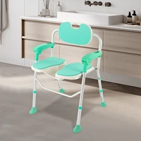 Foldable Shower Chair Height Adjustable Bath Chair Aluminum Alloy Bathroom Stool Shower Stool Shower Seat Load 150KG/331IBS 1