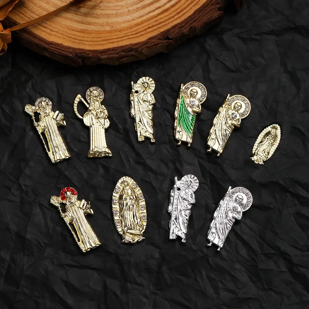 

3D Jesus Rhinestone New Alloy Diamond Metal Embossed Nail Decoration Accessories