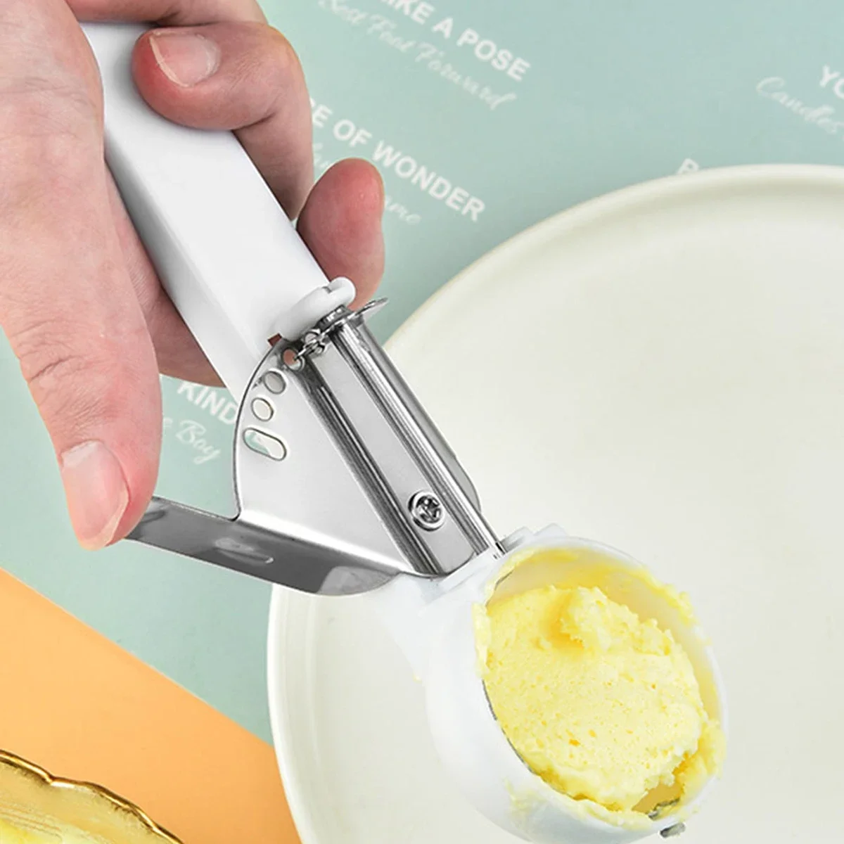 1pc-Adjustable Ice Cream Spoon Ice Cream Spoon Fruit Digger
