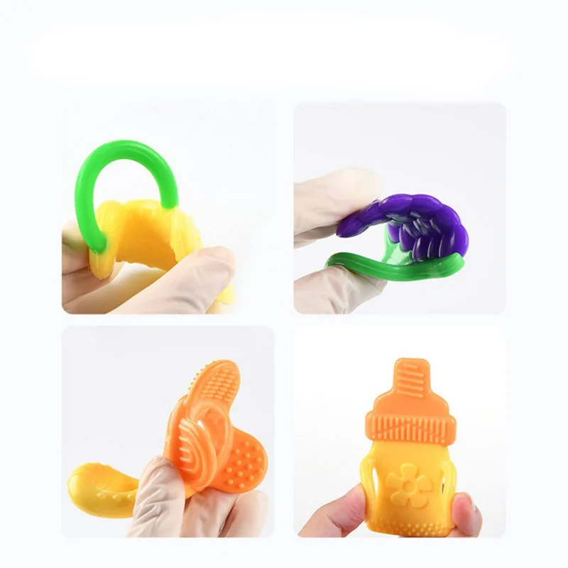 Baby Silicone Training Toothbrush Safe Toddle Teether Chew Toys Teething Ring Gift Infant Baby Chewing silicone teether