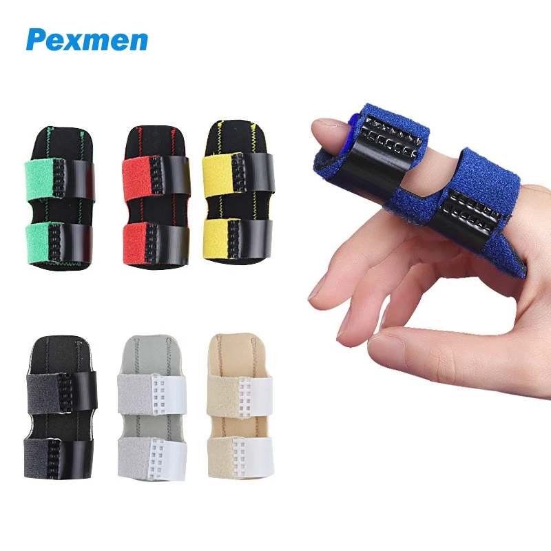 

Pexmen Trigger Finger Splint Finger Straightening Brace Adjustable Belt with Built-in Aluminium Support for Finger Pain Relief